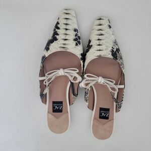 Zac Posen Black and White Mules Size 6